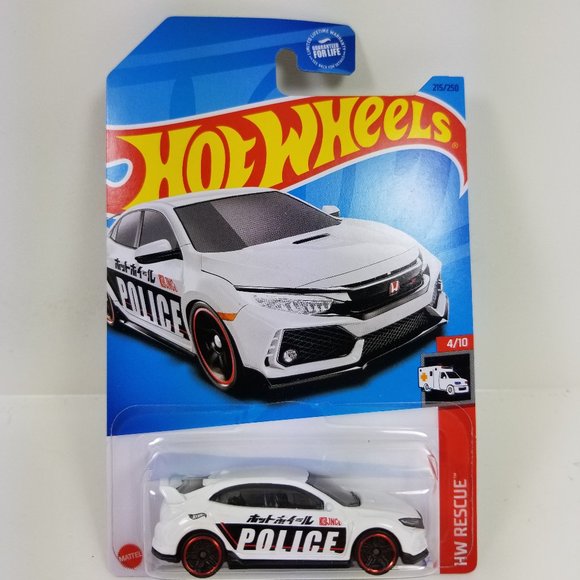 Police Hot Wheels HW Rescue 4/10 215-2502018 Honda Civic Type R - Picture 1 of 2